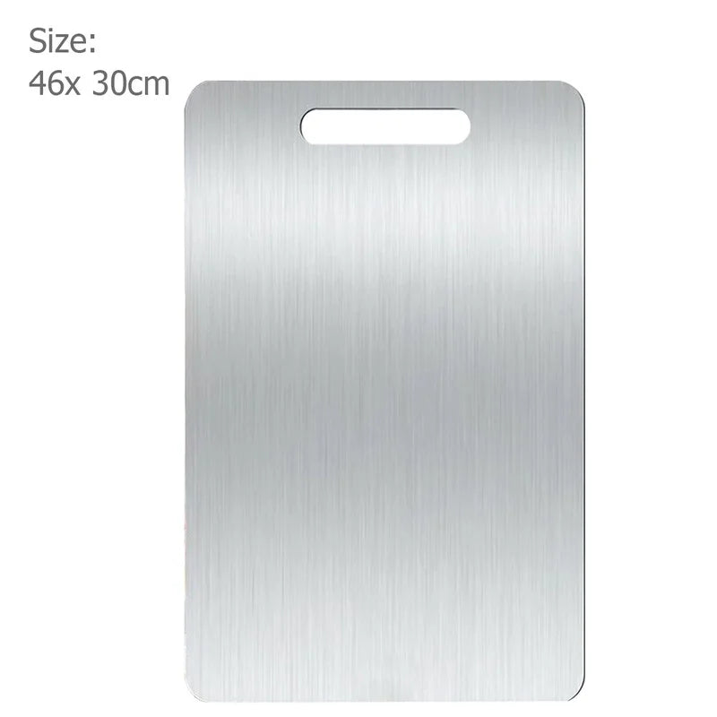 WXCOO Double-sided Cutting Board Kitchen Stainless Steel or Natural Bamboo Chopping Board for Fruit Meat Vegetable Cutting Board