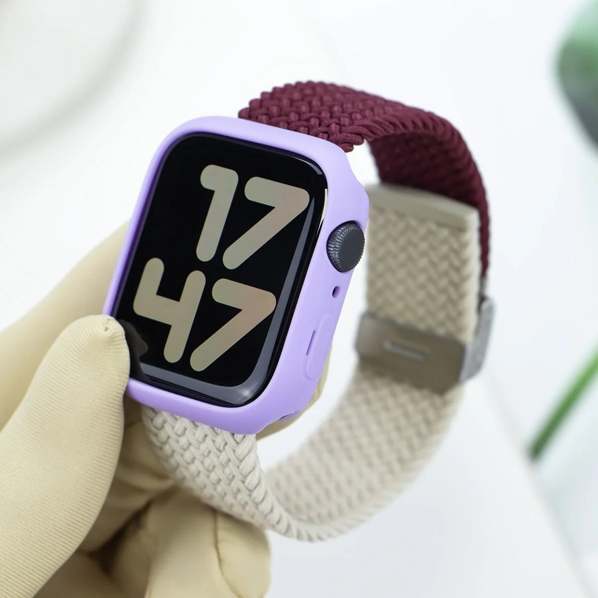 Korean Cute Braied Strap + Case For Apple Watch Band 49mm 41mm 45 44 38 42 Nylon Bracelet For iWatch Series 9 8 7 6 5 4 3 SE 40