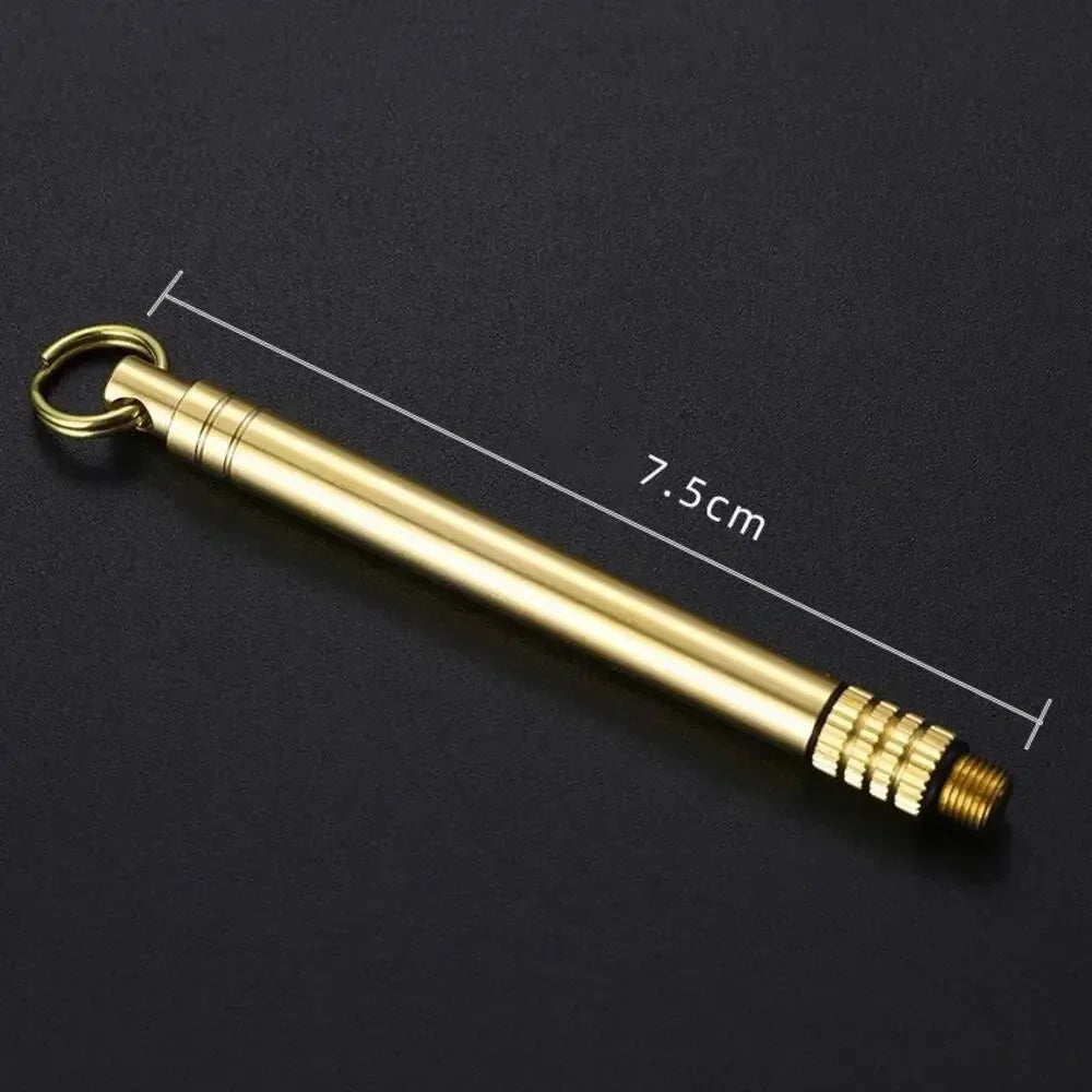 Titanium & Brass Toothpick, Portable Toothpick Bottle with Fruit Fork, Multifunctional Camping Tool, Stronger Than Dental Floss