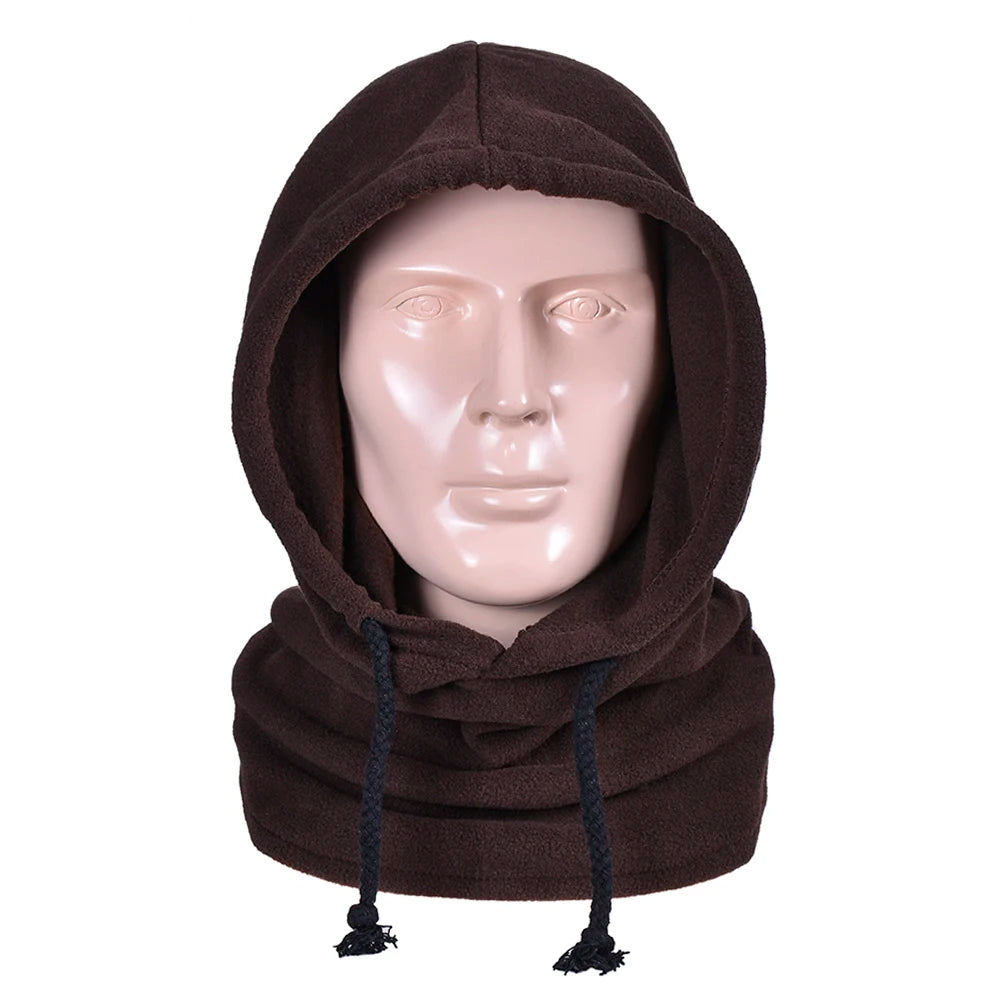 Winter Warm Mask Polar Fleece Winter Sports Cap Face Cover Neck Warmer Adjustable Drawstring for Cycling Skiing Motorcycling