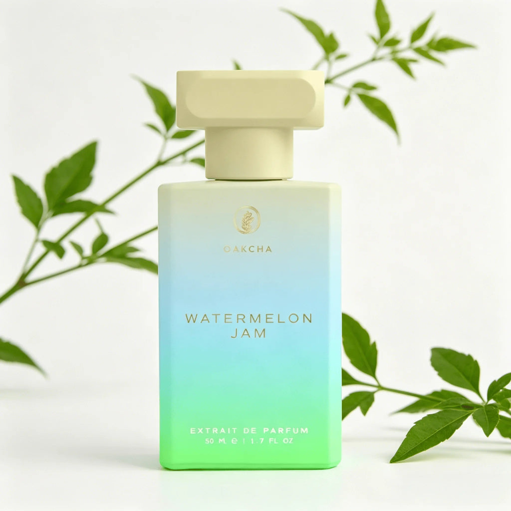 Oakcha Watermelon Jam Extrait De Parfum 50ml Long Lasting Fresh Juicy Watermelon Fruity Fragrance Women Perfume Gradient Blue Green Frosted Bottle Summer Refreshing Scent Daily Vacation Gift for Ladies