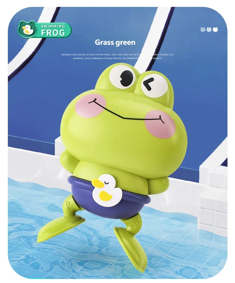 Gowinbaby Clockwork Frog Bath Toy Kids Floating Swimming Frog Children Bathtub Play Toy