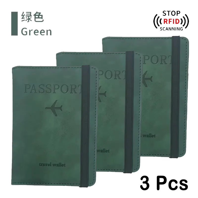 Rfid Blocking Protection Travel Passport Credit Holder Cover Case Business PU Leather Women Men Ticket Protective Accessories