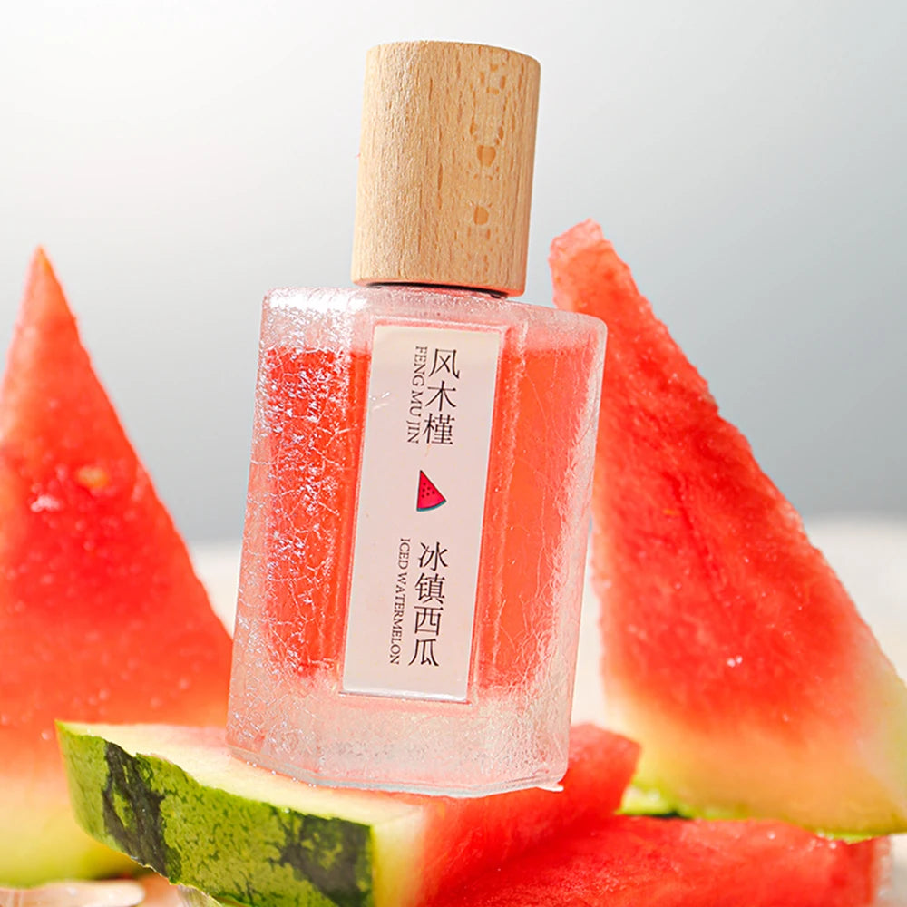 2Pcs Fruity Eau de Toilette for Women, Peach Blossom & Watermelon Fresh Perfume Spray, Sweet Floral Body Fragrance Gift Set