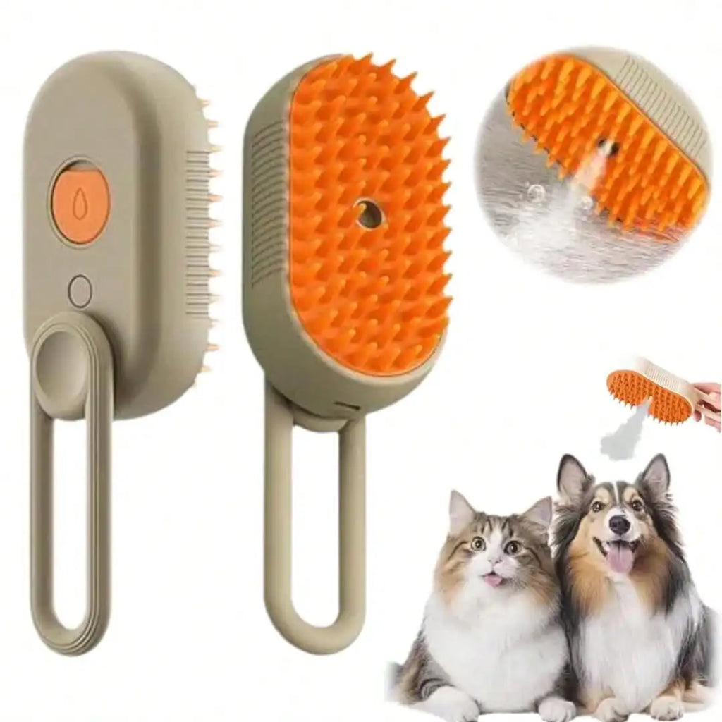 4-In-1 Steam Brush For Cats – Self-Cleaning Comb For Long And Short Hair Cats And Dogs, Steam Pet Brush For Hair Removal, Vibrating Message, Grooming & Relaxation