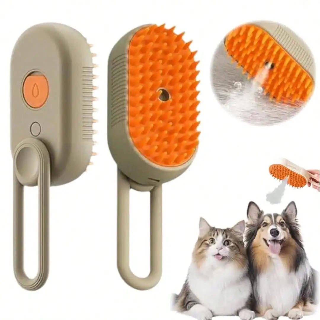 4-In-1 Steam Brush For Cats – Self-Cleaning Comb For Long And Short Hair Cats And Dogs, Steam Pet Brush For Hair Removal, Vibrating Message, Grooming & Relaxation
