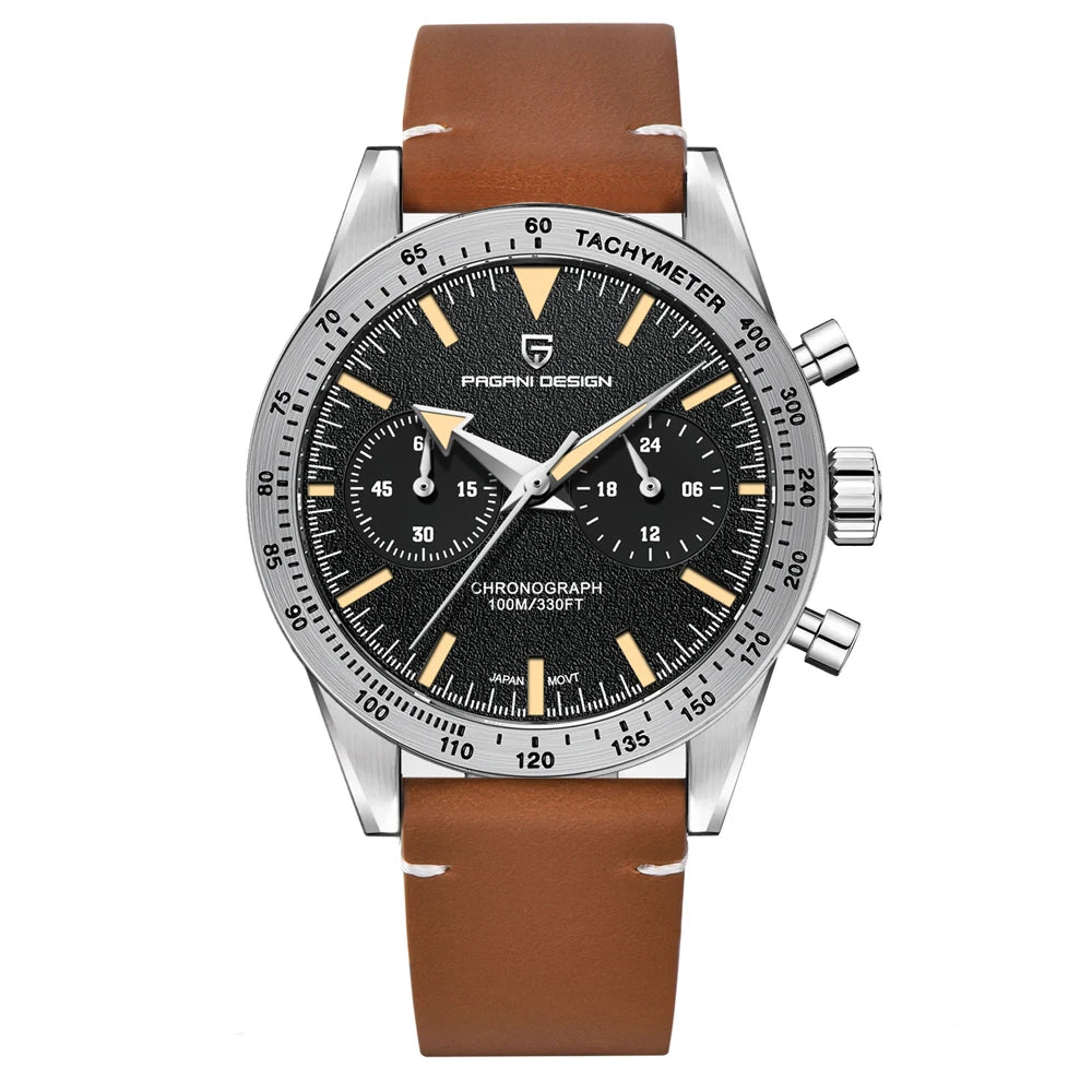 PAGANI DESIGN 2026 Mens watches Moon Quartz  Watch men speed Sport waterproof Chronograph AR Sapphire VK64 Steel Retro Luminous