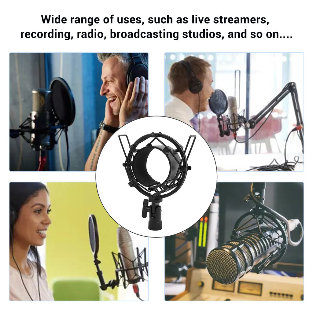 65mm Microphone Shock Mount Mic Clip Holder Anti Vibration for 55‑65mm Diameter Studio Mic new