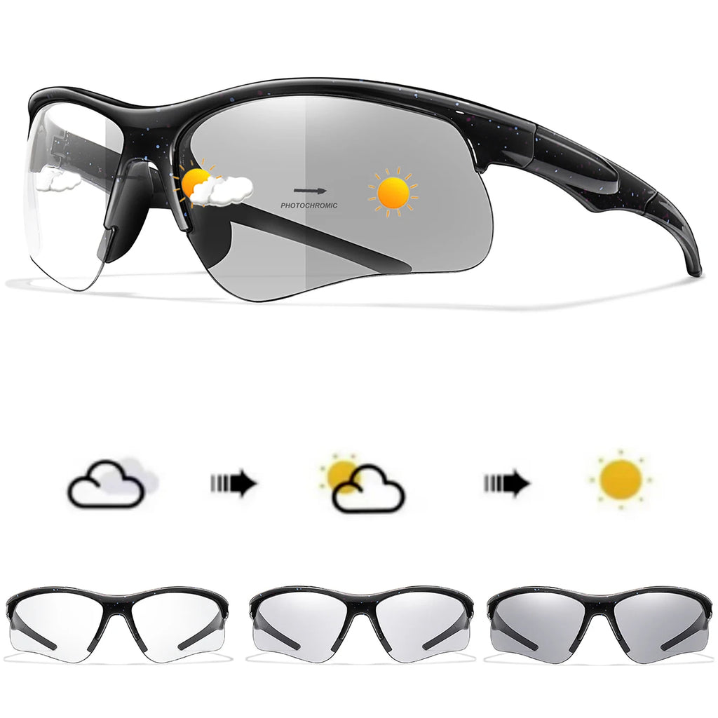Trendy Style Photochromic Sunglasses For Men Women Outdoor Mtb Bicycle Cycling Runnging Eyewear Sports Bike Windproof Goggles