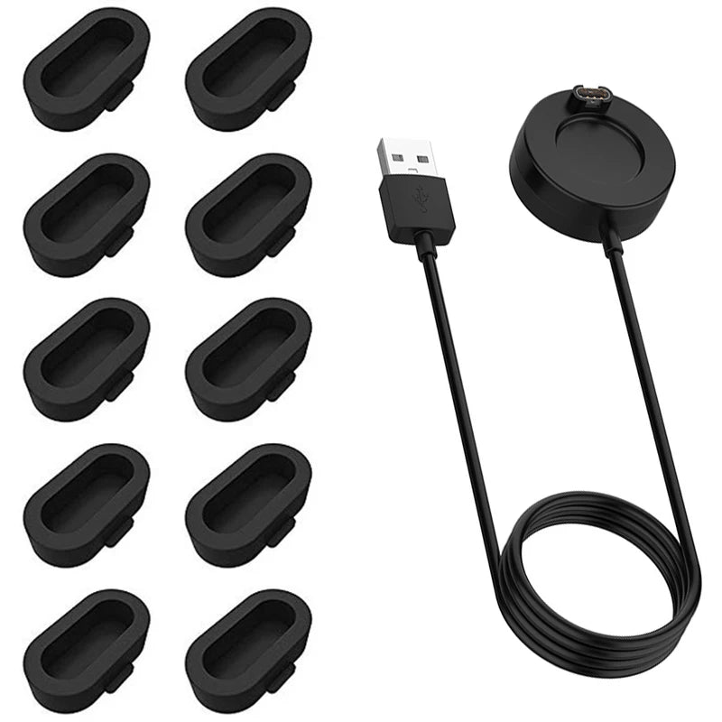 USB Charging Cable For Garmin Watch Fenix 7 7S 7X 6 6S 6X 5 5S 5X Vivoactive 3 4 Venu 2 2S 3 Forerunner 945 With Dustproof Plug