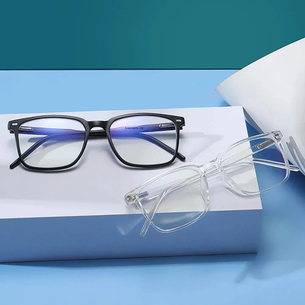 VIVIBEE 2026 Square Blue Light Blocking Glasses Men TR90 Light Frame Anti Blue Ray Eyeglasses Women Classic Computer Eyewear