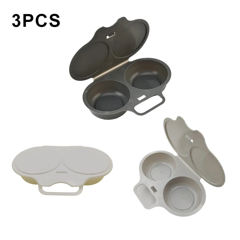 Food Grade Microwave Egg Cooker Heat Resistant Plastic Egg Poacher Steamer Nonstick Portable Egg Fryer Mold Home Kitchen Gadget