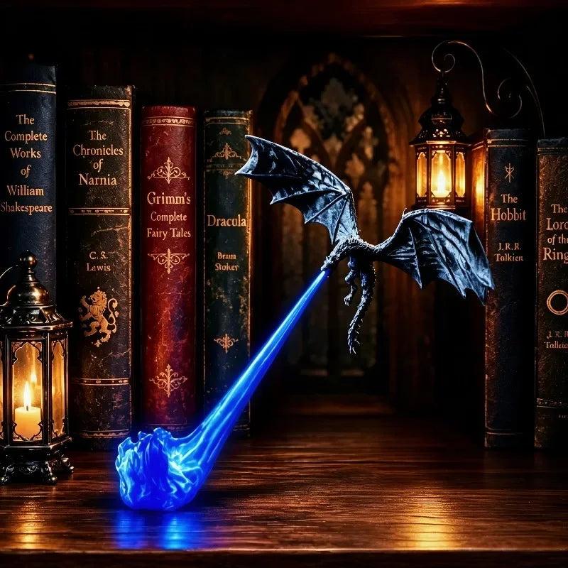 Fire-Breathing Dragon LED Light 3D-Printed Flying Dragon Desktop Decorative Lighting, Bedroom Ornament, Halloween Birthday Gift
