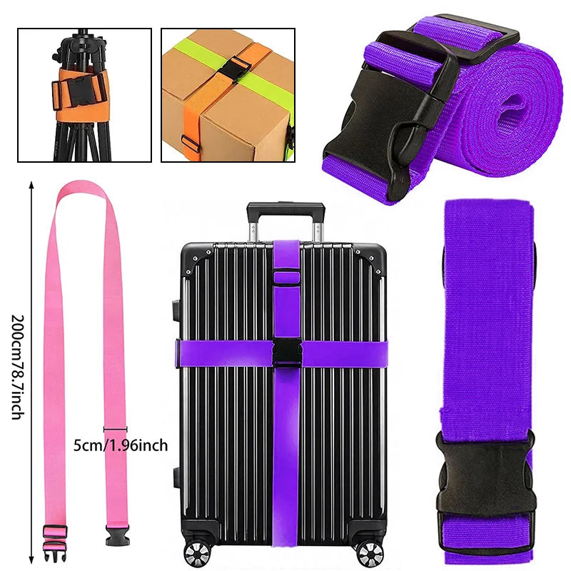 NEW Straight Shaped Luggage Straps for Suitcase,Luggage Belt with Adjustable Release Buckle Travel Accessory,Easily Identified