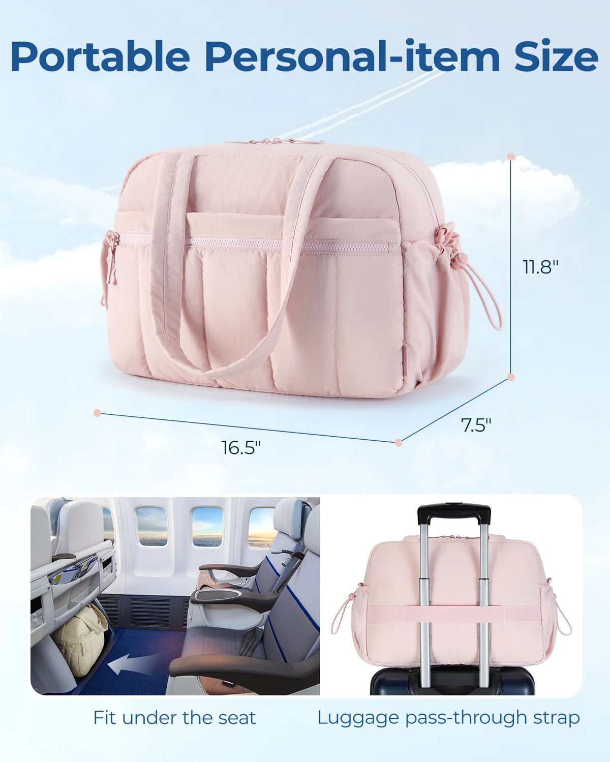 BAGSMART Travel Duffel Bag Gym Bag for Women with Wet Pocket Carry On Weekender Shoulder Boston Bag Waterproof Beach Bags