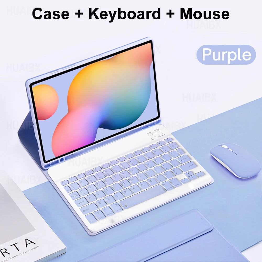 For Galaxy Tab S6 Lite 10.4 Inch Case with Keyboard, Detachable Keyboard Cover for Samsung Tab S6 Lite SM-P610 P613 P615 P619