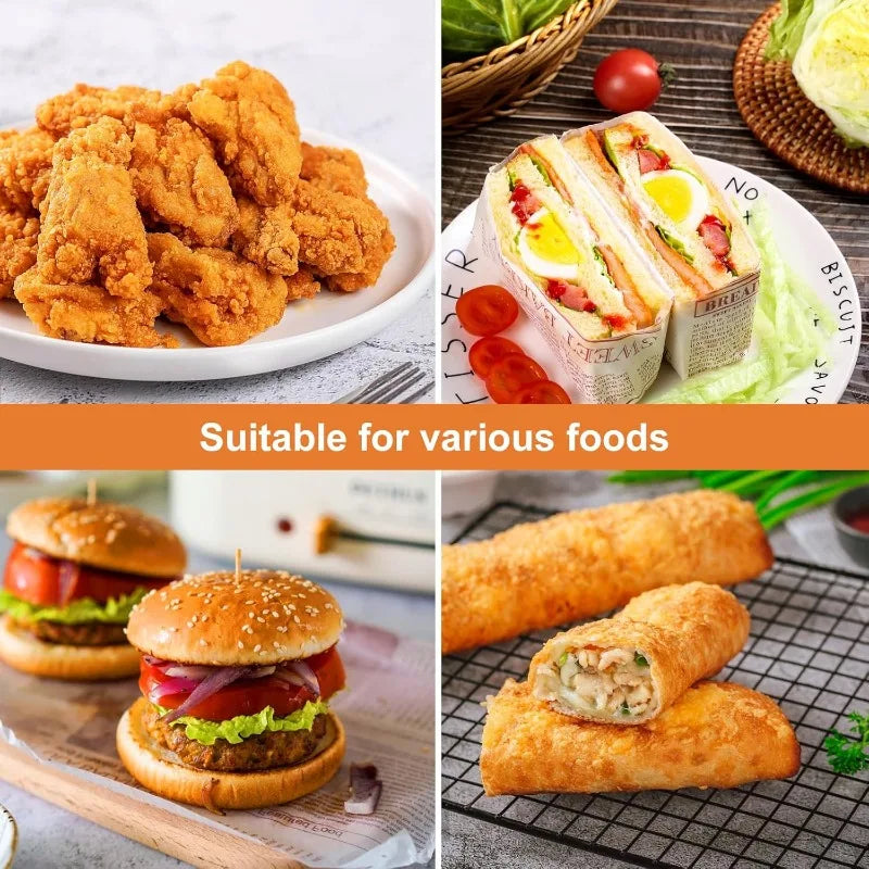 50/100Pcs Oil-Proof Paper Sheet Food Sandwich Packaging Paper Newspaper Style Greaseproof Deli Paper for Wrapping Burger Bread