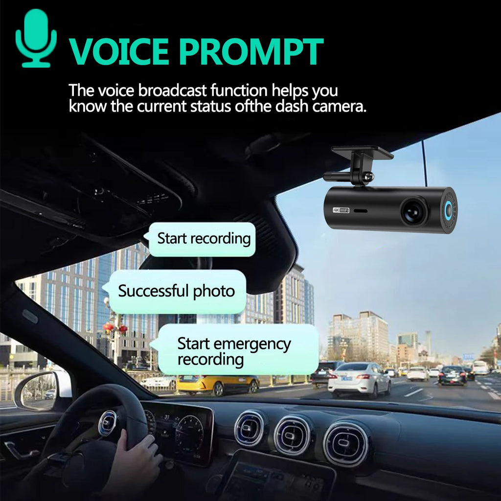 Dashcam for Car Black Box Driving Video Recorders 4K WiFi Mini Front Camera Dash Cam 24H Parking Monitor Car Recording Camera