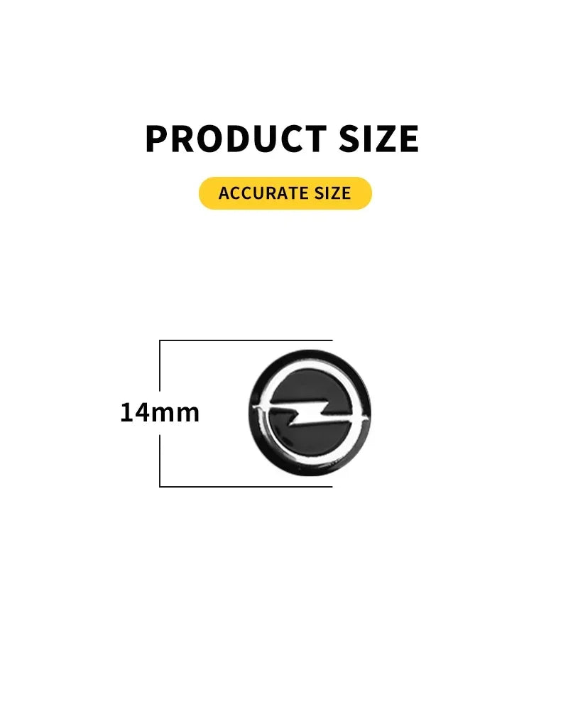 New metal 14mm Opel Car Remote Key Fob Emblem Badge Radio button Sticker Replacement for Astra Mokka Insignia Zafira Corsa Tigra