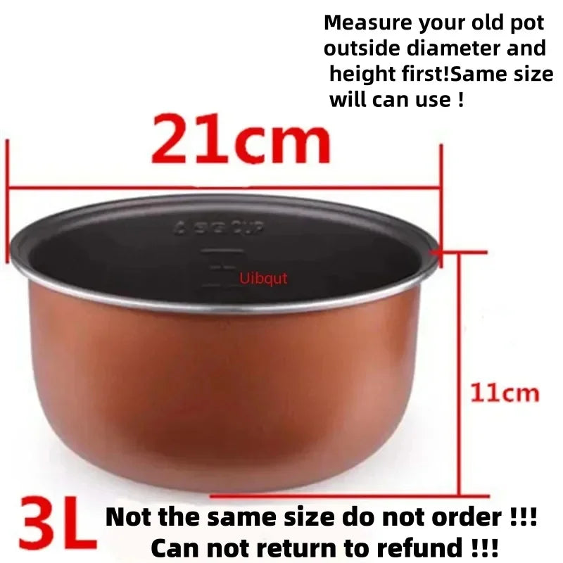 304 stainless steel rice cooker inner container Non stick Cooking Pot Replacement Accessories kitchen food Rice Cooker liner