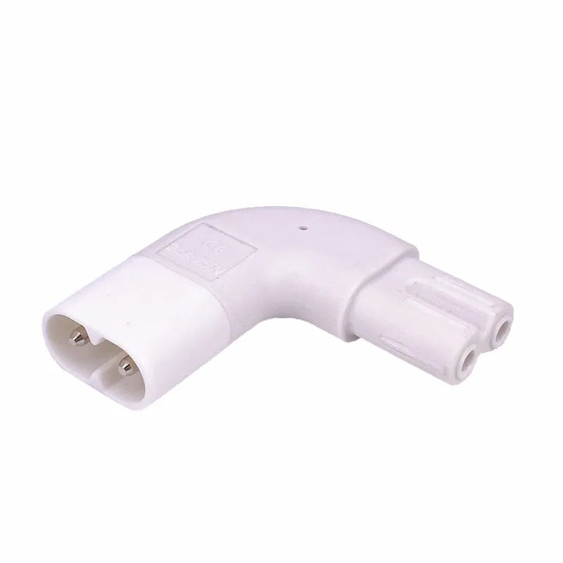 1Pc IEC 320 2-Pin C7 Female To C8 Male Right Angled AC Power Adapter Converter