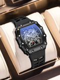 Men's Watch, Sporty and Fashionable, Waterproof Barrel-Shaped Original Men's Watch, Men's Quartz Watch, Gift
