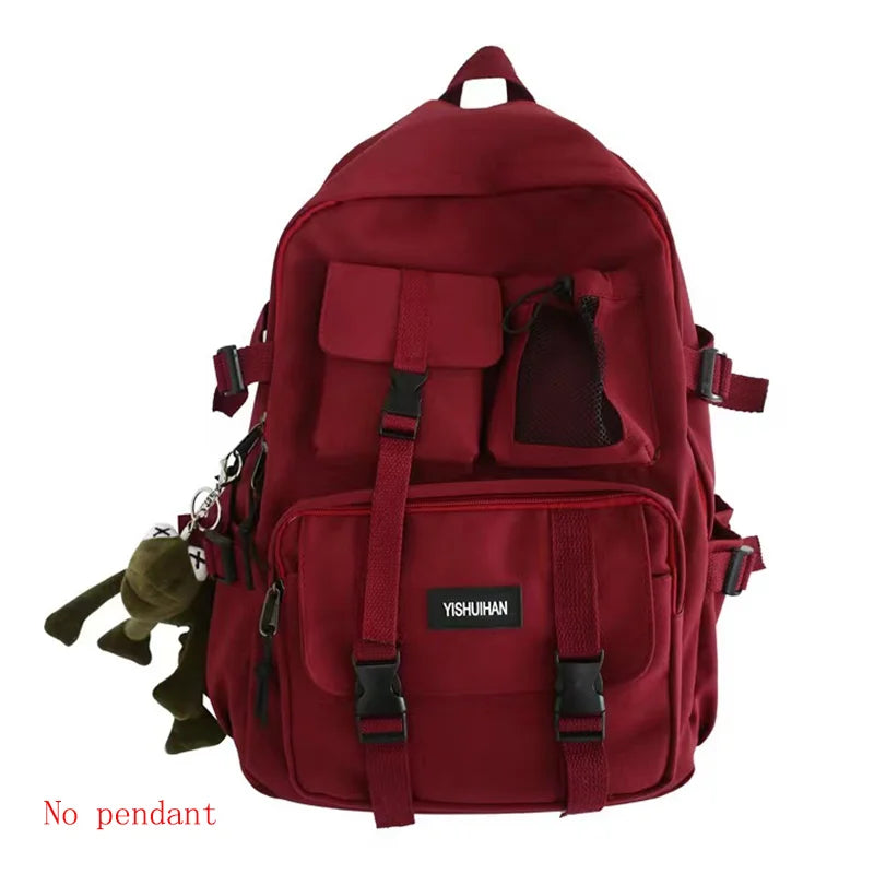 Multiple Pocket Backpack Men Canvas Insert Buckle Designer Bag Teenager Laptop Backpacks Student College School Bags For Women