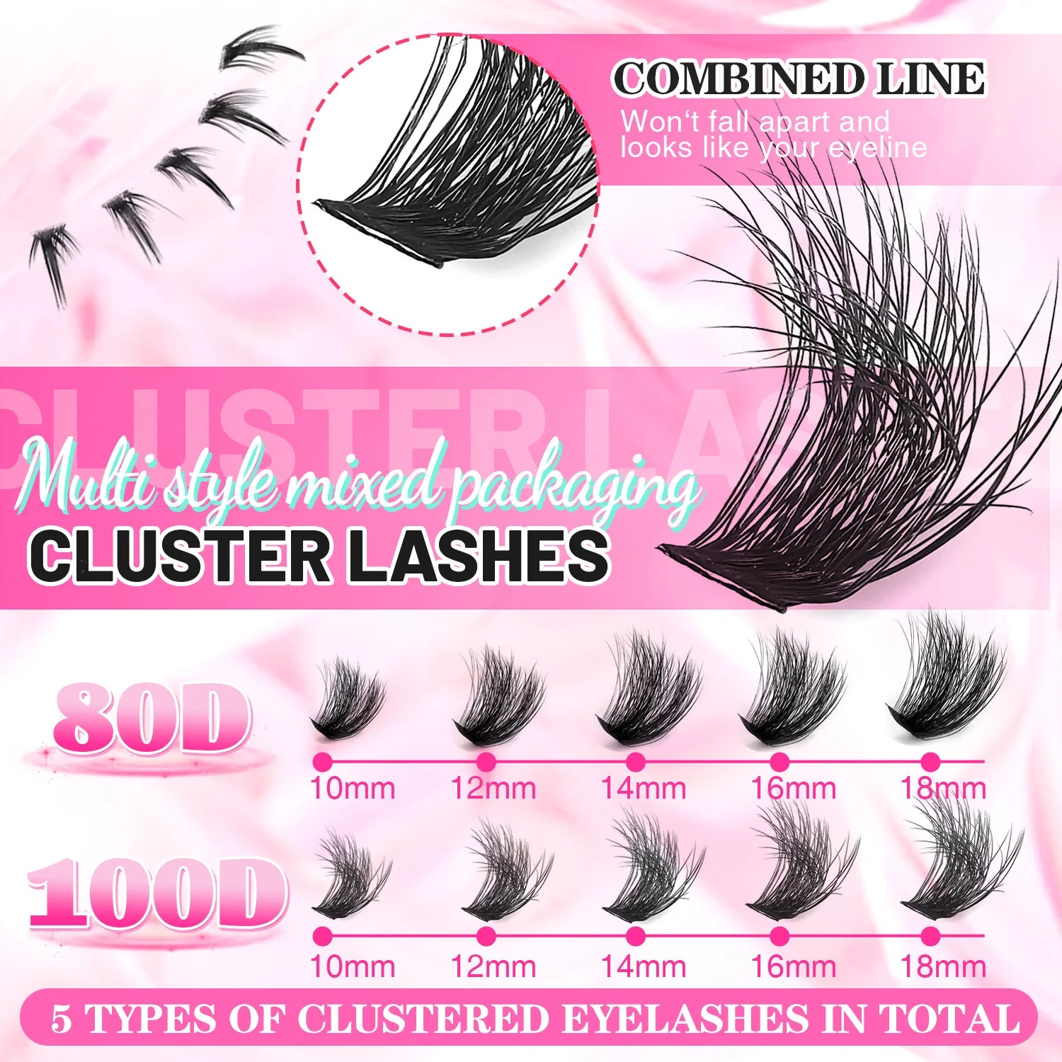 Show-Stopping Top & Bottom Lash Kit – 250/740 Cluster Shell Fluffy Volume, Mix-&-Match Lengths & Styles! Killer for Any Look