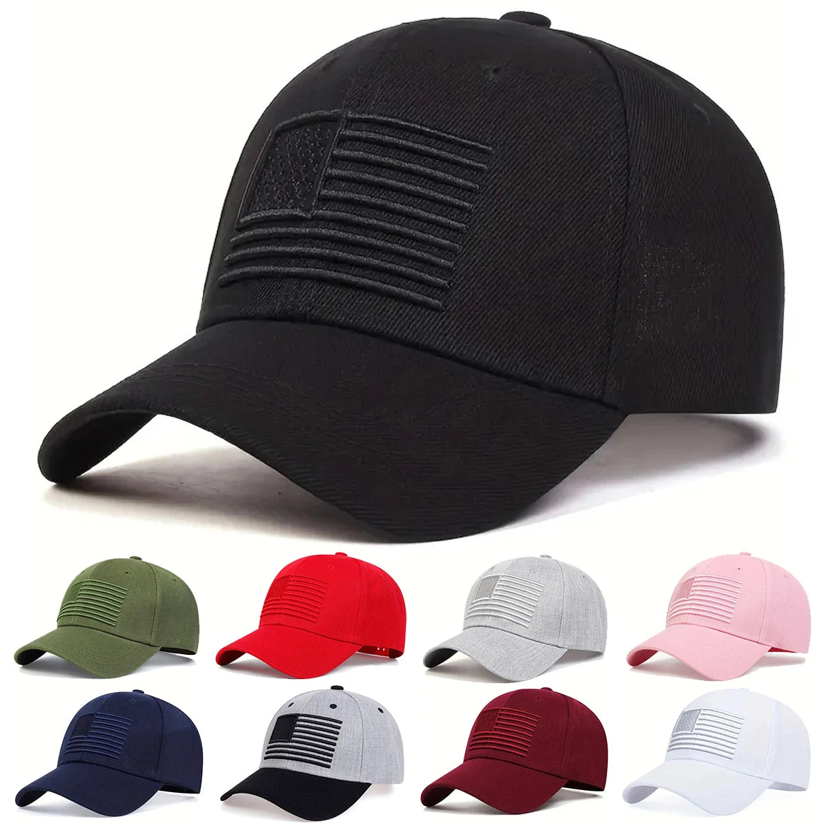 Fashion American Flag Embroidery Baseball Caps Spring and Summer Outdoor Adjustable Casual Hats Sunscreen Hat