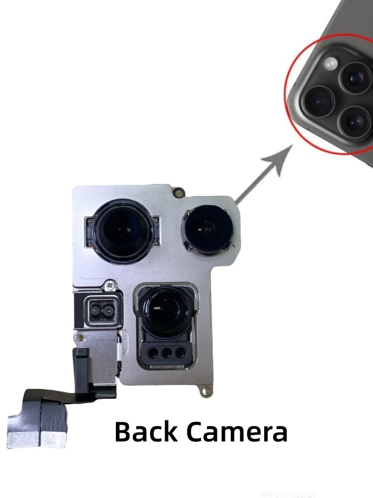 Tested Back Rear Camera For iPhone 11 12 Pro Max 13 14 15 Pro Max Mini 14 15 Plus Main Lens Flex Cable Camera Module Replacement