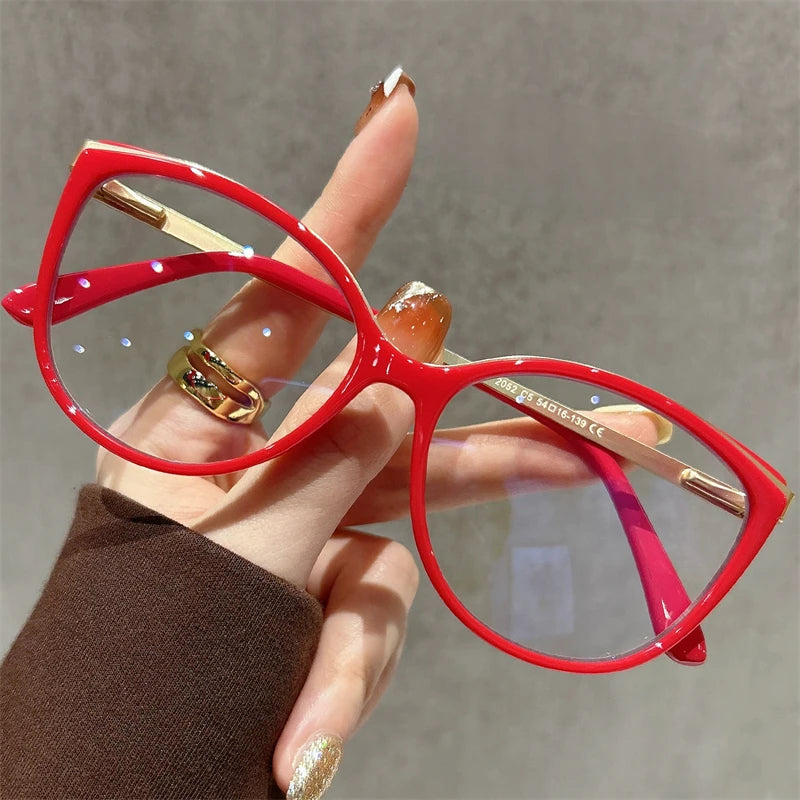 CLLOIO Vintage Cat Eye Women's Myopia Hyperopia Glasses Progressive Reading Optical Eyeglasses Prescription Customized Glasses