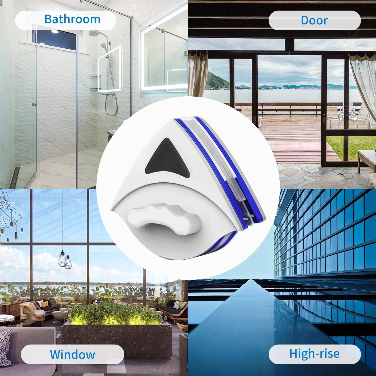 2025 3-8mm Magnetic Glass Window Cleaning Tool Automatic Water Discharge Double-layer Wiper Household Special Window Cleaner