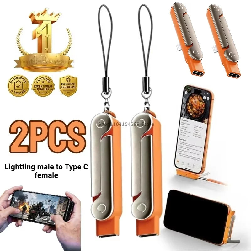 240W Charge Wire Bracket with Invisible Support Foldable Phone Holder USB Type C Flat Charger Charging Cable C Kick Cable Stand