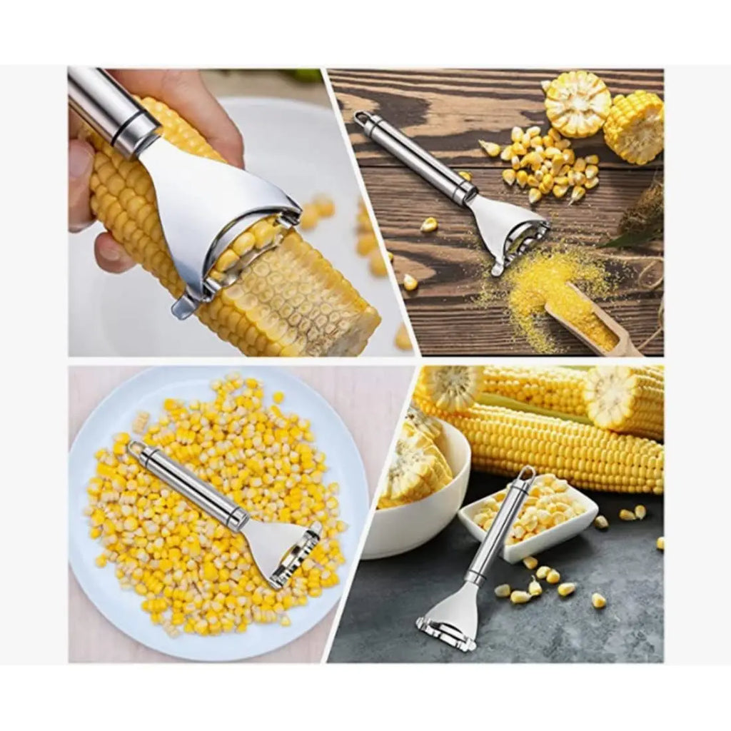 1Pc Stainless Steel Corn Peeler Ergonomic Handle Corn Kernel Remover Magic Corn Stripper Thresher Kitchen Corn Stripping Tool