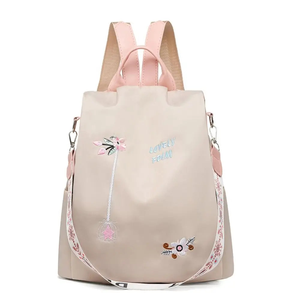 Women Oxford Backpack Casual Embroidery Bag Designer Female Large Capacity Travel Waterproof Handbag Shopping Knaps School Bag