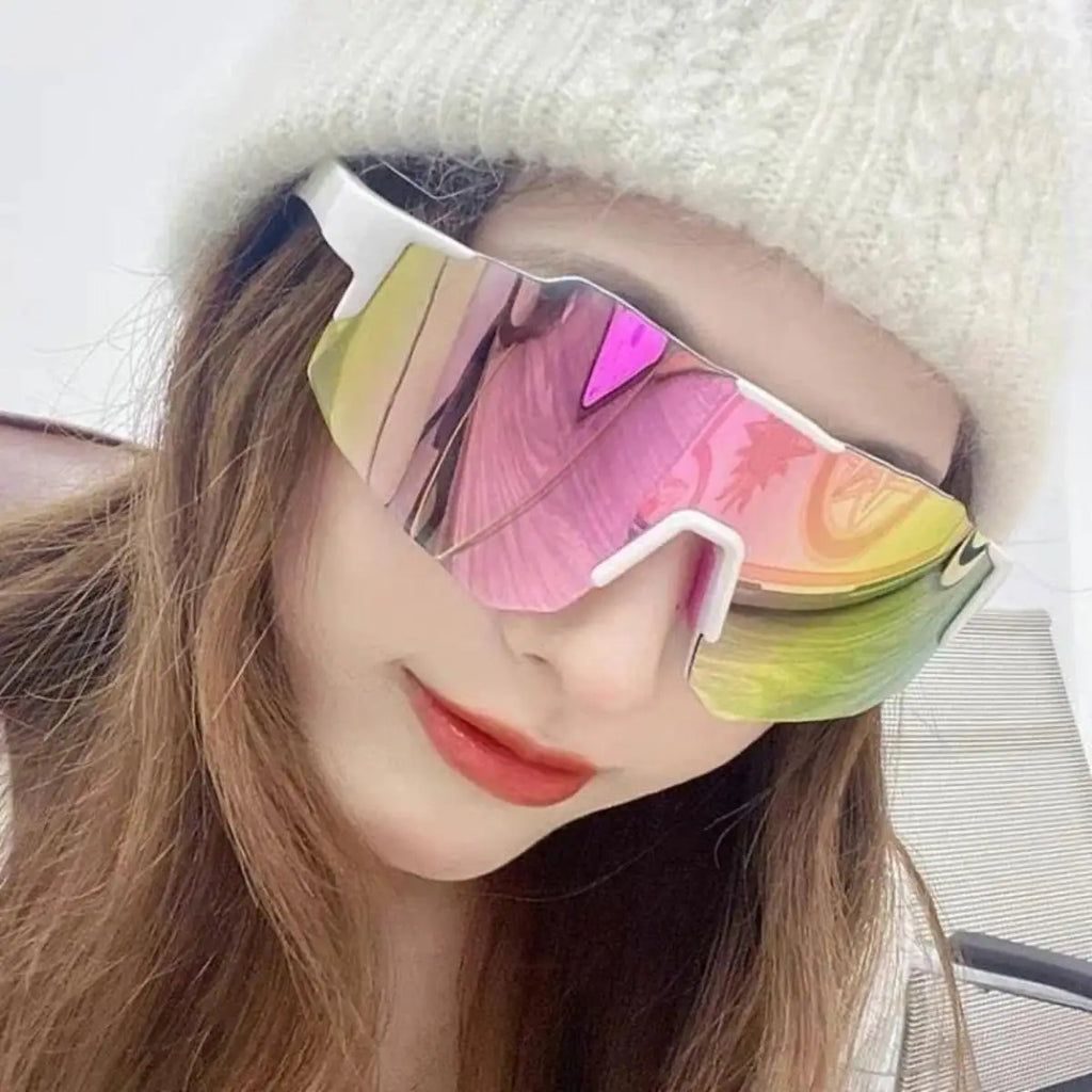 Cycling Sunglasses Anti-Ultraviole Hiking Climbing UV400 Shades Goggles Large Frame Oversized Hiking Climbing Eyewear