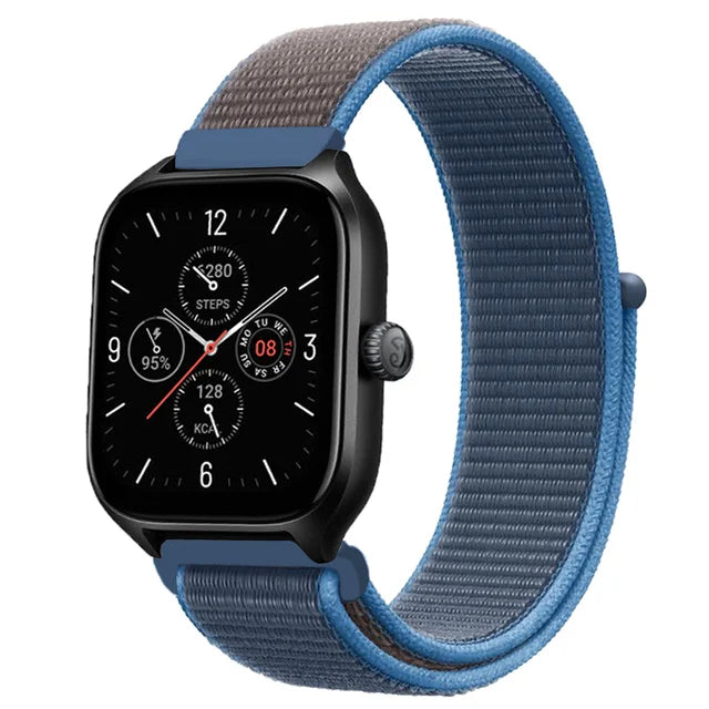 20mm 22mm Nylon Loop Strap for Amazfit GTR 47mm/GTR4 3 Pro/GTS 4 mini/3 Bracelet for Amazfit Balance 3 2/bip 5 6 Max/Stratos 2 3