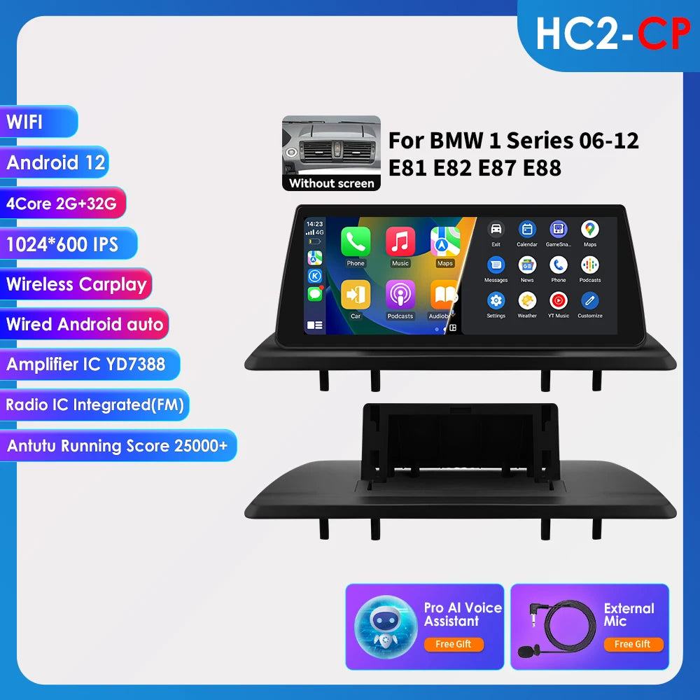 10.25" Smart Car Systems for BMW 1 Series 06-12 E81 E82 E87 E88 Without Screen with Support Wireless Carplay Android Auto RDS BT