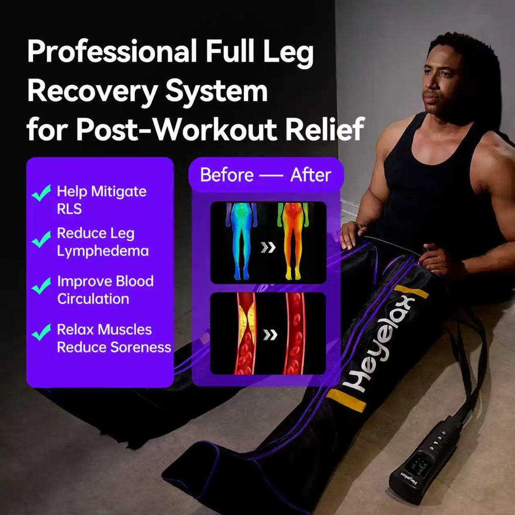 Leg Compression Massager for Circulation and Pain Relief,Air Compression Boots for Fast Recovery, 6 Mode,6 Intensity,Full Leg Massager for Muscle Relaxation- for Athletes, Gym