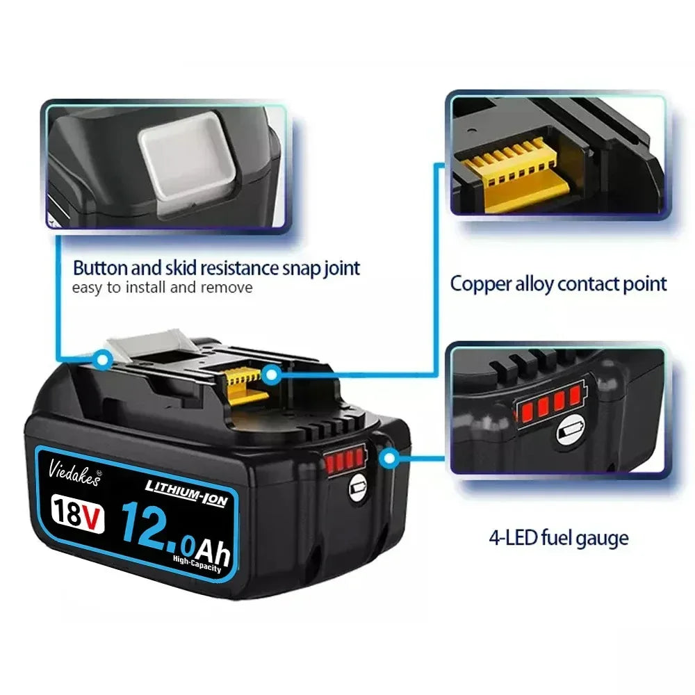 100% Original 18V 12000mah Fast Charging Lithium-ion Battery ◇ For Makita 18v BL1850 BL1840 BL1830 Battery◇