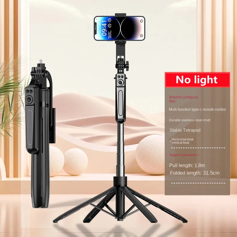 1.8m Selfie Stick Extendable Wireless Bluetooth Remote Portable Smartphone Tripod Stand Mount For iOS Android Phone