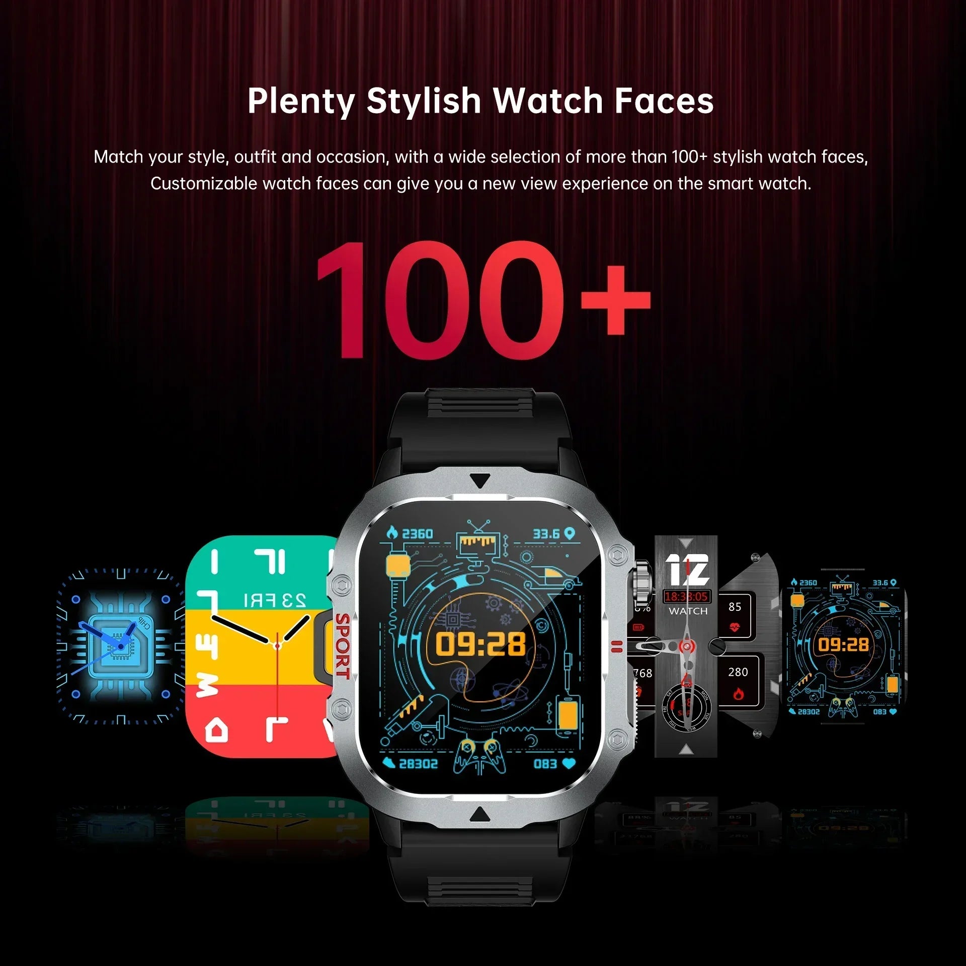 2026 New Military Smart Watch Men Waterproof Outdoor Sports Fitness Tracker Health Monitor 2.19" BT Call Smartwatch