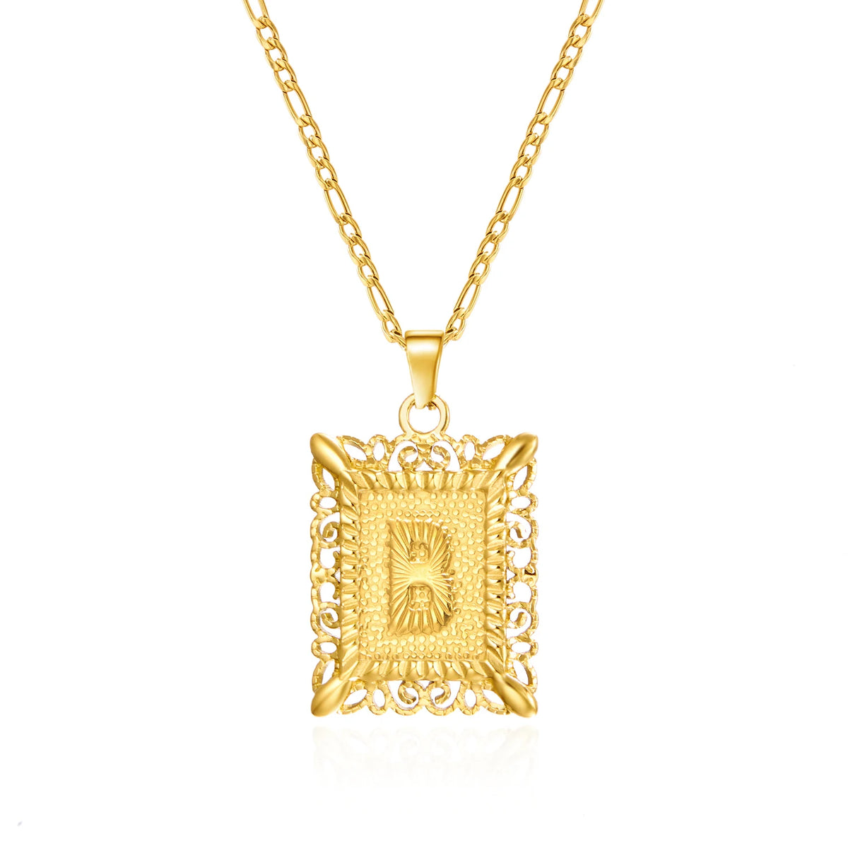 Stainless Steel Initial Letter Necklace For Women Men 2025 New Stylish Square Pendant Necklace Birthday Party Jewelry Gifts