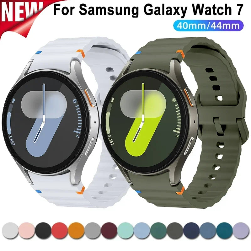 Original Silicone Band for Samsung Galaxy Watch 7 6 5 4 44mm 40mm 5Pro 45mm Bracelet for Galaxy Watch 4 6Classic 43mm 47mm Strap