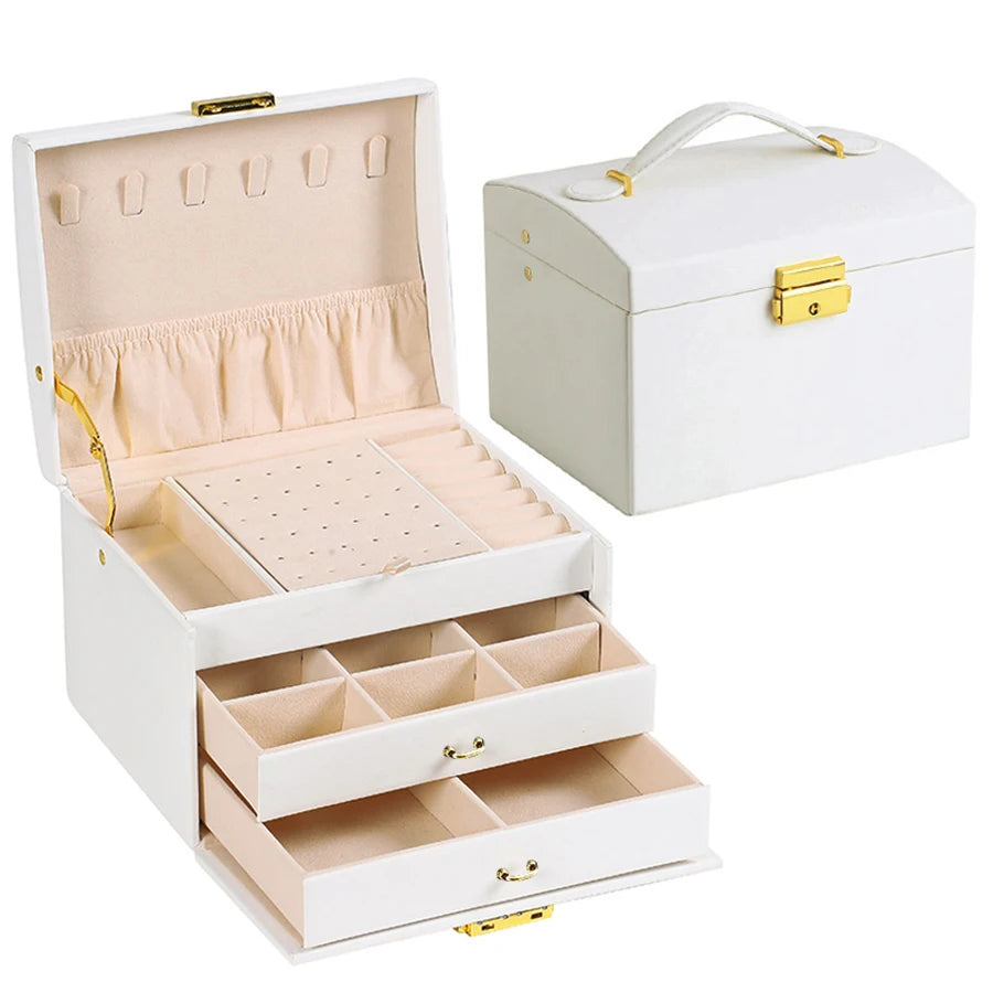 1Pc, Lock Arch Three-Layer Jewelry Box, Suitable for All Kinds of Jewelry Storage Bags