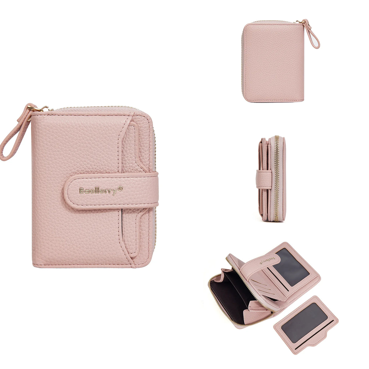 New Short Women Zipper Wallets Large Capacity Card Holder Brand Female Purses Quality Coin Pocket Photo Holder Wallet For Girls