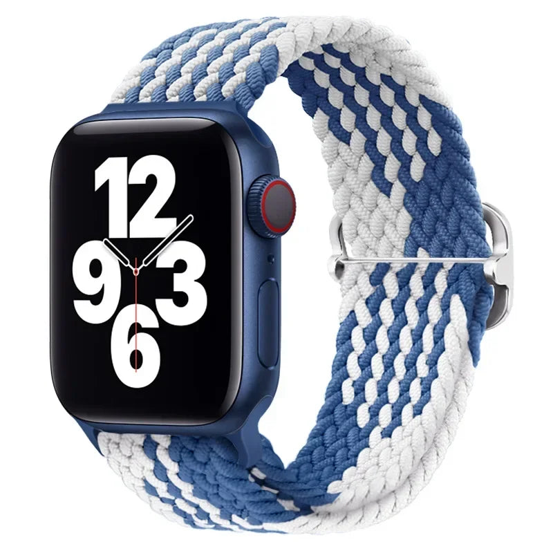 Braided Loop for Apple Watch Strap 44mm 40mm 45mm 41mm 42mm 38mm 49mm Elastic Solo Bracelet IWatch Series 7 Se 3 6 Ultra 8 Band