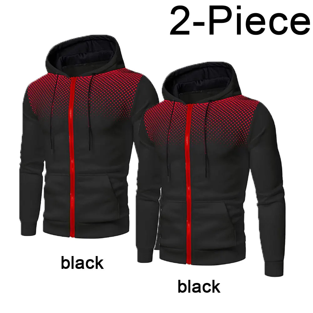 Mens Hoodie Zip Up Hoodie Sweatshirt Graphic Zipper Pocket Polka Pot Print Sports Outdoor Casual Daily Hoodies Slim Sweatshirts