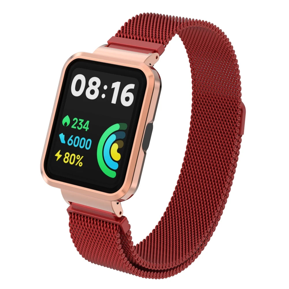 Milanese Strap For Xiaomi Redmi Watch 2 Lite Smart Watch Metal Frame Protector Case Bracelet Watchband For Redmi Watch 1 strap