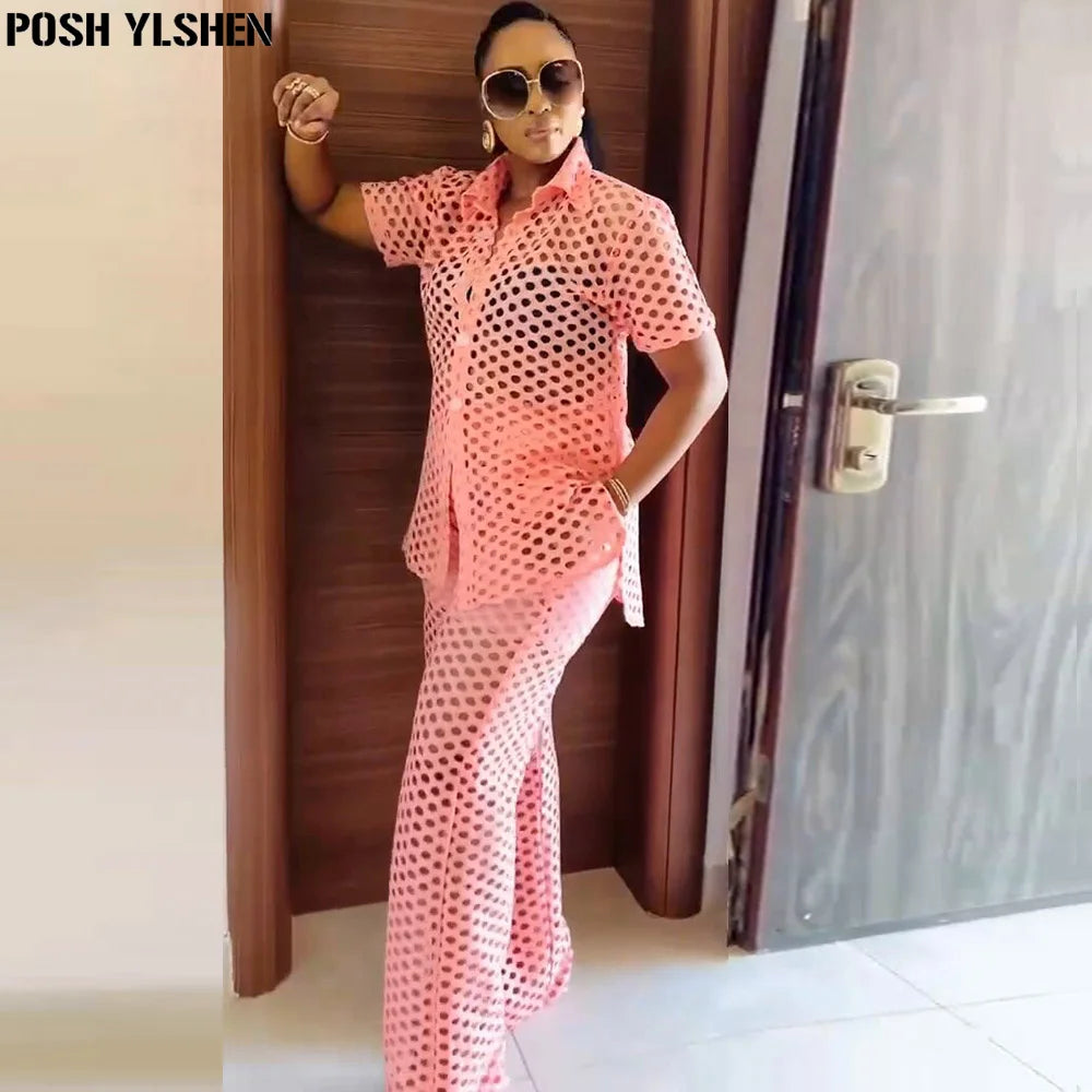 Two 2 Piece Pant Sets Women Outfit Summer Clothes African Dresses for Women 2025 New in Sexys Matching Set Dames Africa Clothing